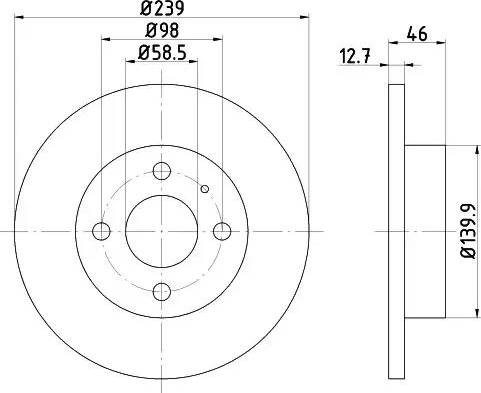 HELLA 8DD 355 101-861 - Спирачен диск vvparts.bg