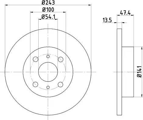 HELLA 8DD 355 101-301 - Спирачен диск vvparts.bg