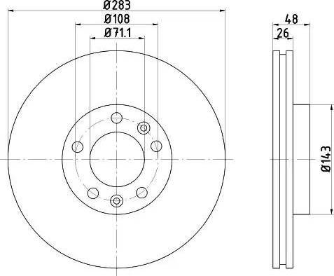 HELLA 8DD 355 108-411 - Спирачен диск vvparts.bg