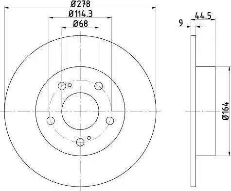 HELLA 8DD 355 108-541 - Спирачен диск vvparts.bg