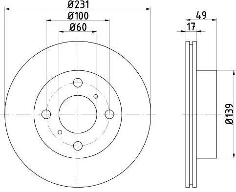 HELLA 8DD 355 108-571 - Спирачен диск vvparts.bg