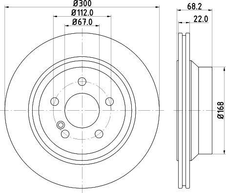 HELLA 8DD 355 124-511 - Спирачен диск vvparts.bg