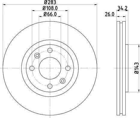 HELLA 8DD 355 108-361 - Спирачен диск vvparts.bg