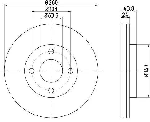 HELLA 8DD 355 103-431 - Спирачен диск vvparts.bg