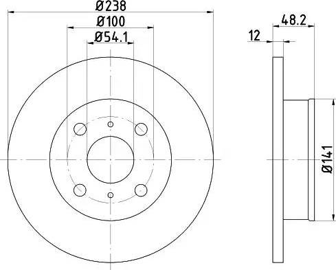 HELLA 8DD 355 103-551 - Спирачен диск vvparts.bg