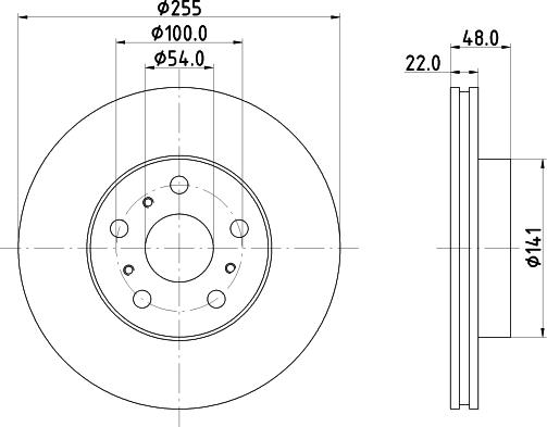 HELLA 8DD 355 103-581 - Спирачен диск vvparts.bg