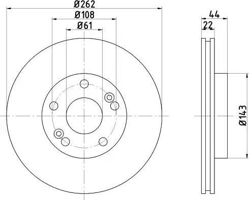 HELLA 8DD 355 103-521 - Спирачен диск vvparts.bg