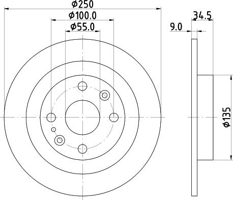 HELLA 8DD 355 103-191 - Спирачен диск vvparts.bg