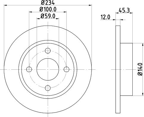 HELLA 8DD 355 103-341 - Спирачен диск vvparts.bg