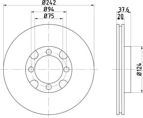 HELLA 8DD 355 103-201 - Спирачен диск vvparts.bg