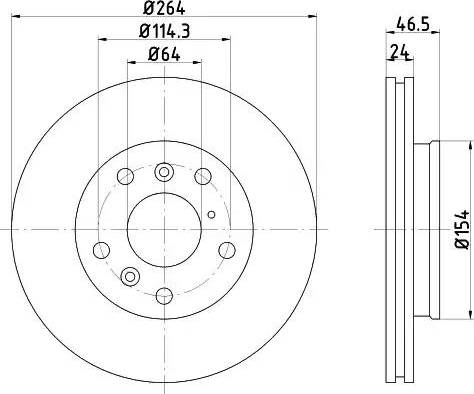 HELLA 8DD 355 103-211 - Спирачен диск vvparts.bg