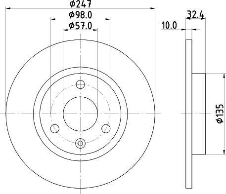 HELLA 8DD 355 103-771 - Спирачен диск vvparts.bg