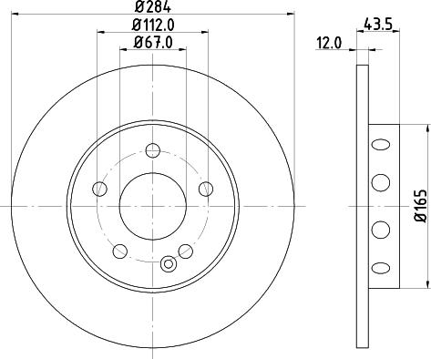 HELLA 8DD 355 102-952 - Спирачен диск vvparts.bg