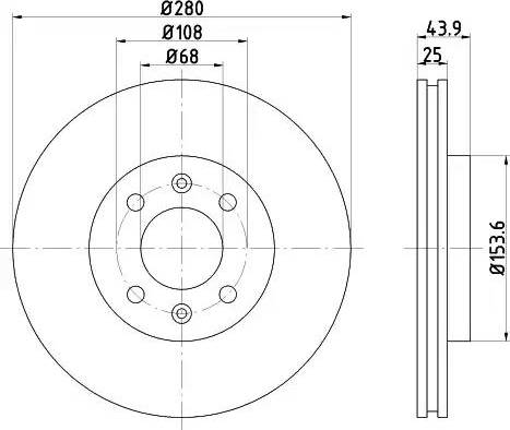 HELLA 8DD 355 102-411 - Спирачен диск vvparts.bg