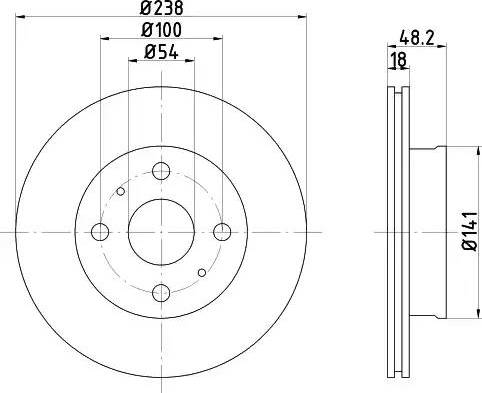 HELLA 8DD 355 102-611 - Спирачен диск vvparts.bg