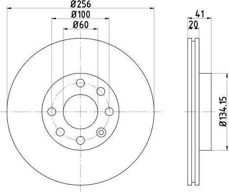 HELLA 8DD 355 102-681 - Спирачен диск vvparts.bg