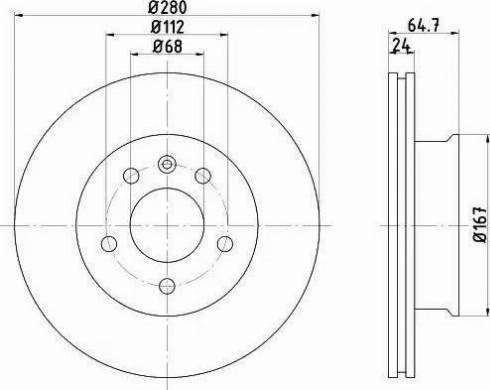 HELLA 8DD 355 102-631 - Спирачен диск vvparts.bg