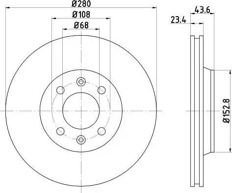 HELLA 8DD 355 102-081 - Спирачен диск vvparts.bg