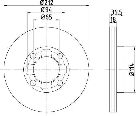 HELLA 8DD 355 102-111 - Спирачен диск vvparts.bg