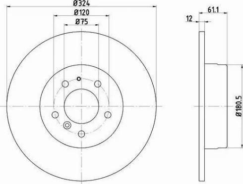 HELLA 8DD 355 102-881 - Спирачен диск vvparts.bg