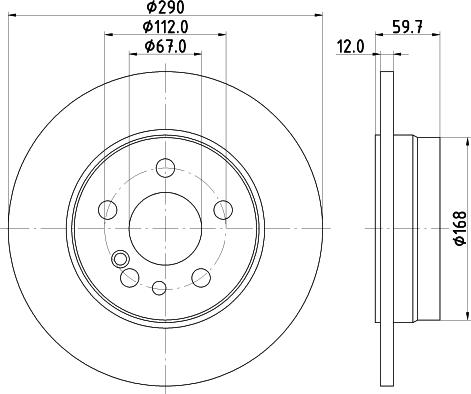 HELLA 8DD 355 102-721 - Спирачен диск vvparts.bg