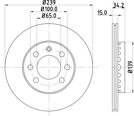 HELLA 8DD 355 107-581 - Спирачен диск vvparts.bg