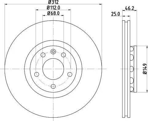 HELLA 8DD 355 107-511 - Спирачен диск vvparts.bg