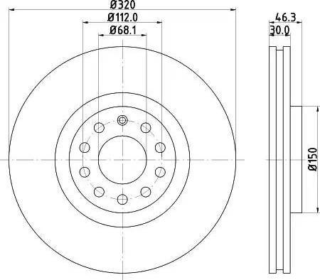 HELLA 8DD 355 107-621 - Спирачен диск vvparts.bg