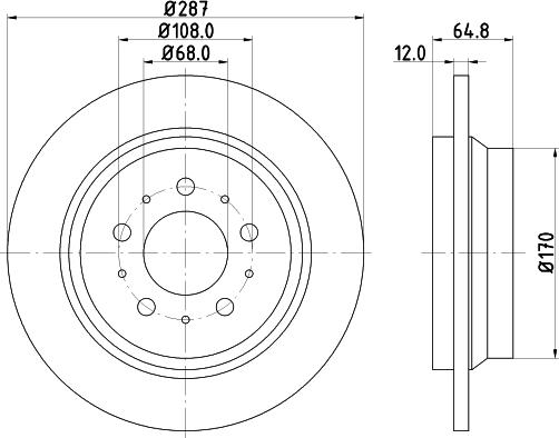 HELLA 8DD 355 124-791 - Спирачен диск vvparts.bg