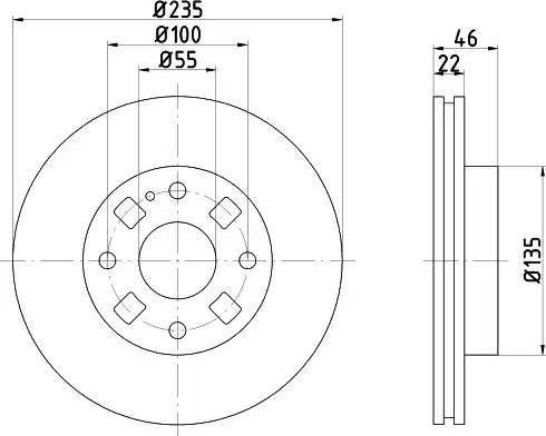 HELLA 8DD 355 107-191 - Спирачен диск vvparts.bg