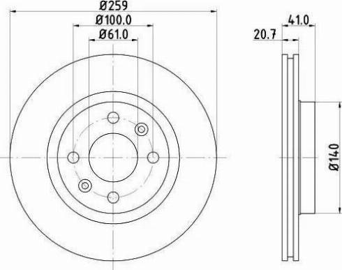 HELLA 8DD 355 107-121 - Спирачен диск vvparts.bg