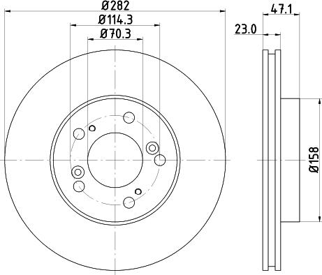 HELLA 8DD 355 107-131 - Спирачен диск vvparts.bg