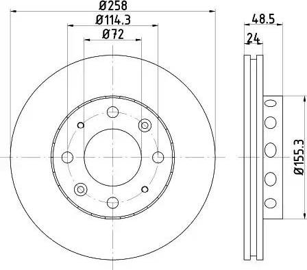 HELLA 8DD 355 107-361 - Спирачен диск vvparts.bg