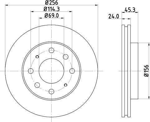 HELLA 8DD 355 107-321 - Спирачен диск vvparts.bg