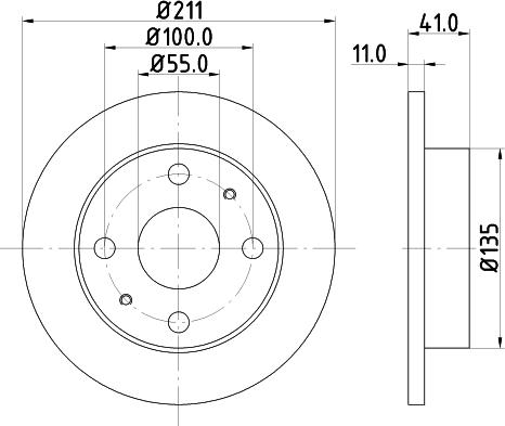 HELLA 8DD 355 107-291 - Спирачен диск vvparts.bg