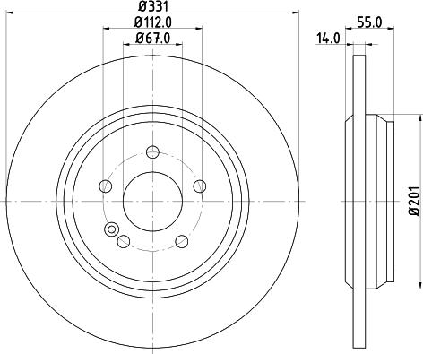 HELLA 8DD 355 107-242 - Спирачен диск vvparts.bg