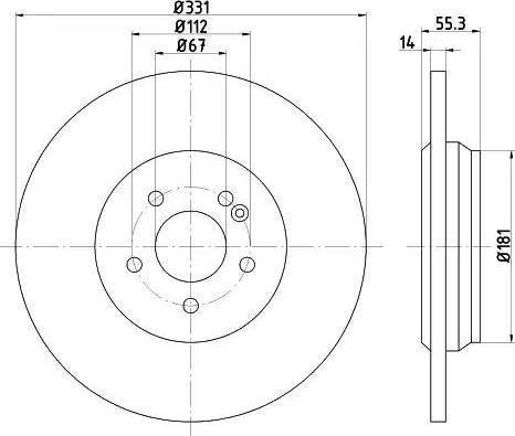 HELLA 8DD 355 122-091 - Спирачен диск vvparts.bg