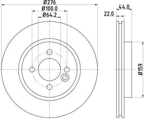 HELLA 8DD 355 107-791 - Спирачен диск vvparts.bg