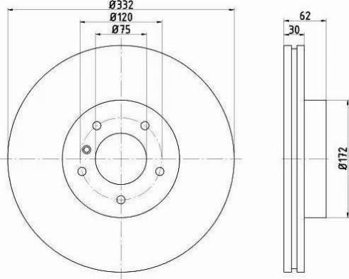 HELLA 8DD 355 107-751 - Спирачен диск vvparts.bg