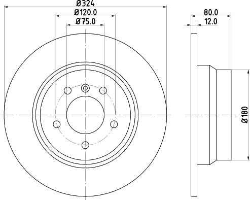 HELLA 8DD 355 124-411 - Спирачен диск vvparts.bg