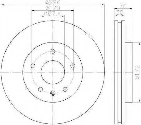 HELLA 8DD 355 119-951 - Спирачен диск vvparts.bg