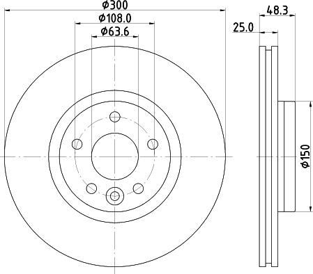 HELLA 8DD 355 119-511 - Спирачен диск vvparts.bg