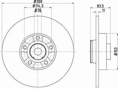 HELLA 8DD 355 119-311 - Спирачен диск vvparts.bg