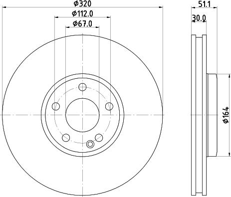 HELLA 8DD 355 119-702 - Спирачен диск vvparts.bg