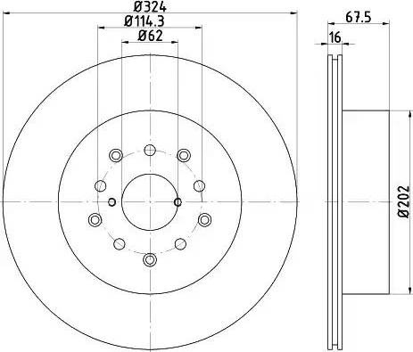 HELLA 8DD 355 114-941 - Спирачен диск vvparts.bg