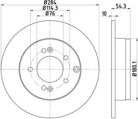 HELLA 8DD 355 114-521 - Спирачен диск vvparts.bg