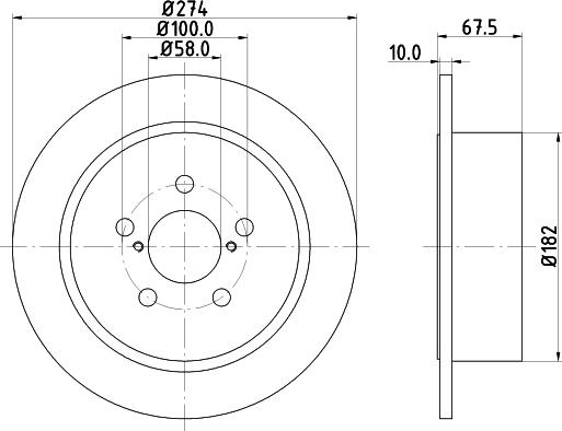 HELLA 8DD 355 114-641 - Спирачен диск vvparts.bg