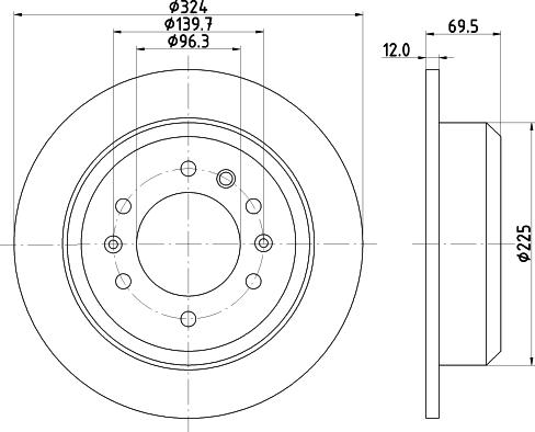 HELLA 8DD 355 114-041 - Спирачен диск vvparts.bg