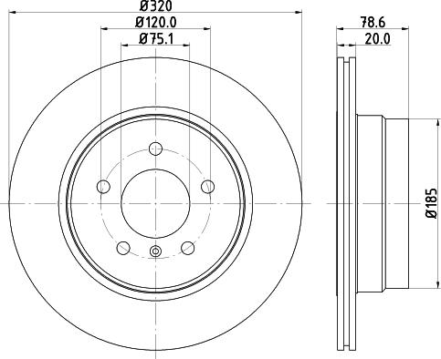 HELLA 8DD 355 114-002 - Спирачен диск vvparts.bg