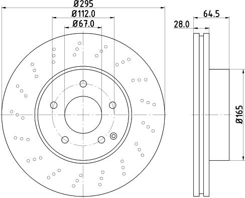 HELLA 8DD 355 128-801 - Спирачен диск vvparts.bg